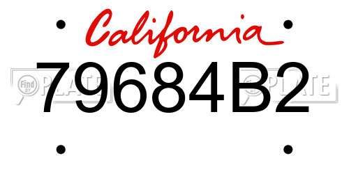 79684B2 California License Plate