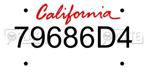 79686D4 California License Plate