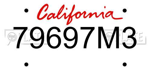 79697M3 California License Plate