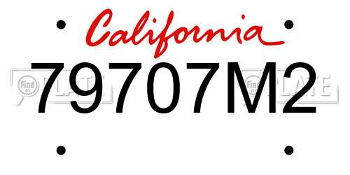 79707M2 California License Plate