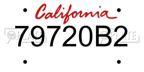 79720B2 California License Plate