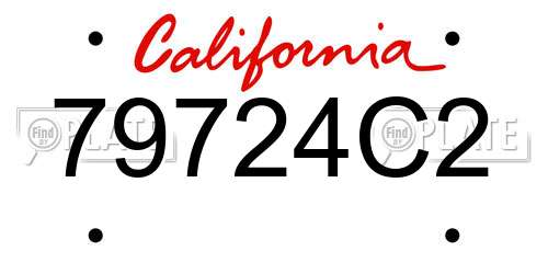 79724C2 California License Plate