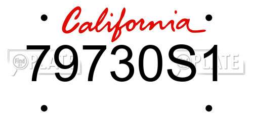 79730S1 California License Plate