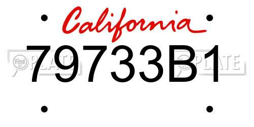 79733B1 California License Plate