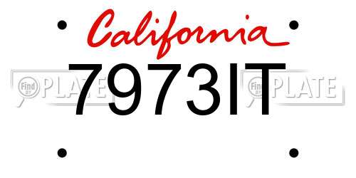 7973IT California License Plate