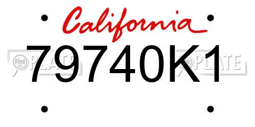 79740K1 California License Plate