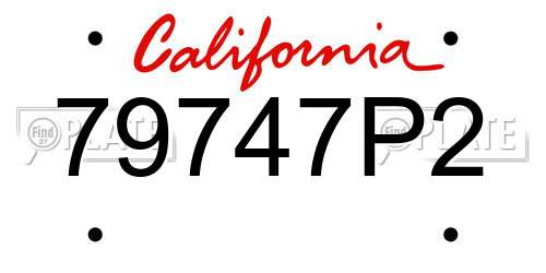 79747P2 California License Plate