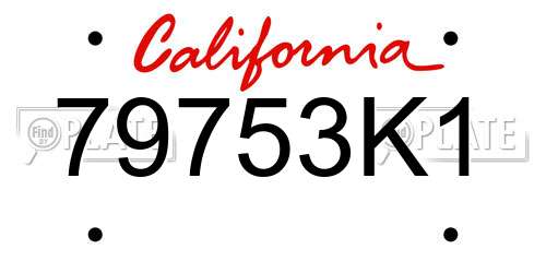 79753K1 California License Plate