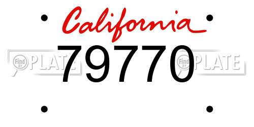 79770 California License Plate