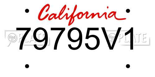79795V1 California License Plate