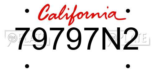 79797N2 California License Plate