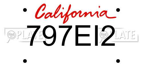 797EI2 California License Plate