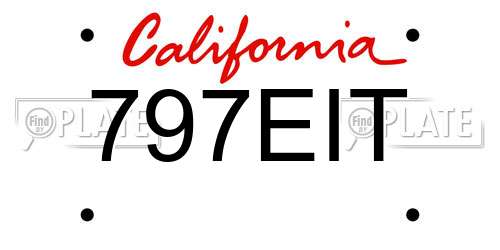 797EIT California License Plate