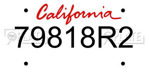 79818R2 California License Plate
