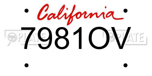 7981OV California License Plate