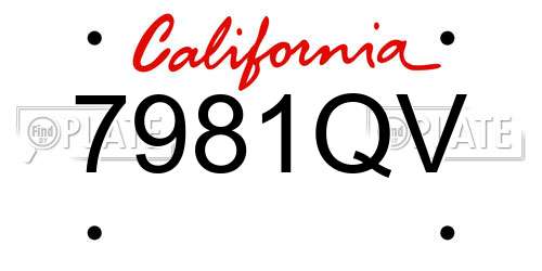 7981QV California License Plate