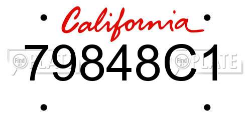 79848C1 California License Plate