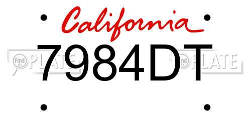 7984DT California License Plate