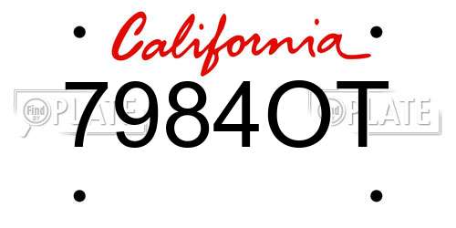 7984OT California License Plate