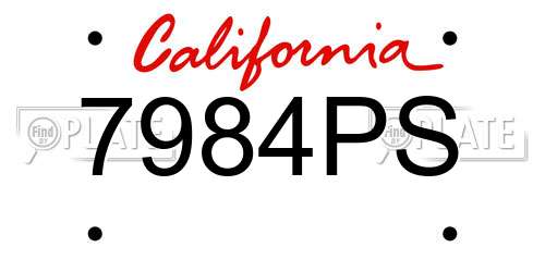 7984PS California License Plate