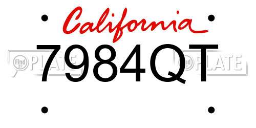 7984QT California License Plate