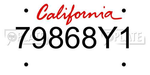 79868Y1 California License Plate