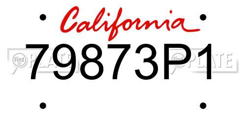 79873P1 California License Plate