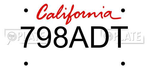 798ADT California License Plate