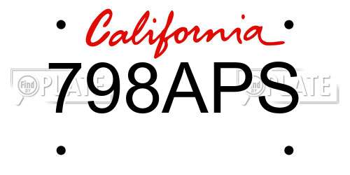 798APS California License Plate