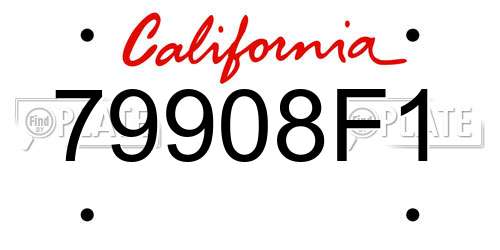 79908F1 California License Plate