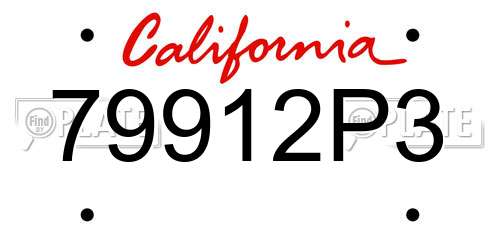 79912P3 California License Plate