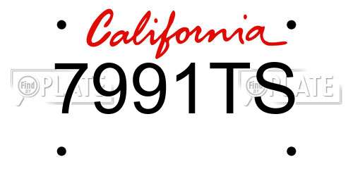 7991TS California License Plate
