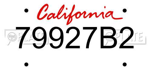 79927B2 California License Plate