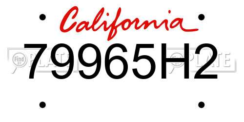 79965H2 California License Plate