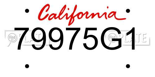 79975G1 California License Plate