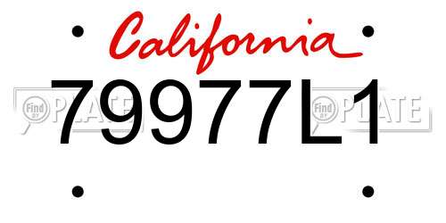79977L1 California License Plate