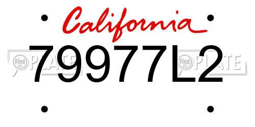 79977L2 California License Plate