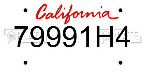 79991H4 California License Plate