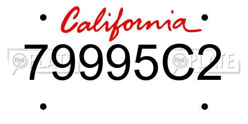 79995C2 California License Plate