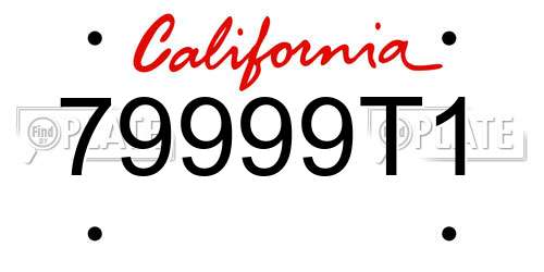 79999T1 California License Plate