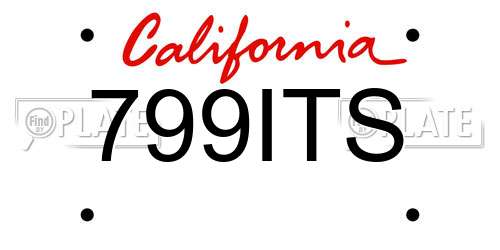 799ITS California License Plate