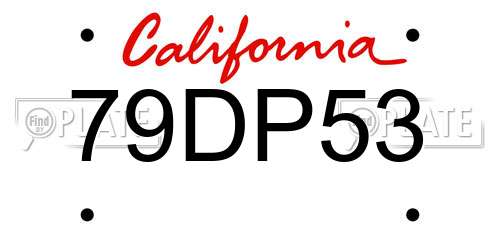 79DP53 California License Plate