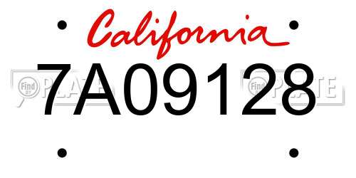 7A09128 California License Plate