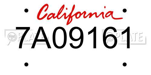 7A09161 California License Plate