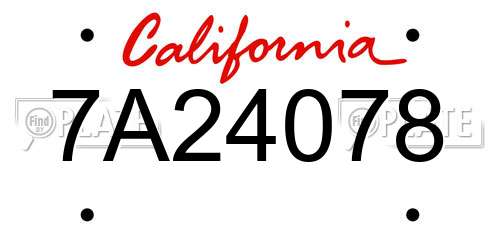7A24078 California License Plate