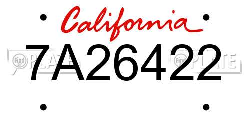 7A26422 California License Plate