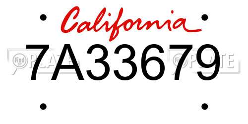 7A33679 California License Plate