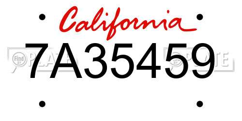 7A35459 California License Plate