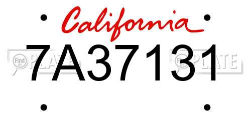 7A37131 California License Plate