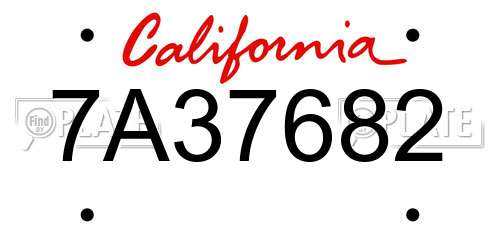 7A37682 California License Plate